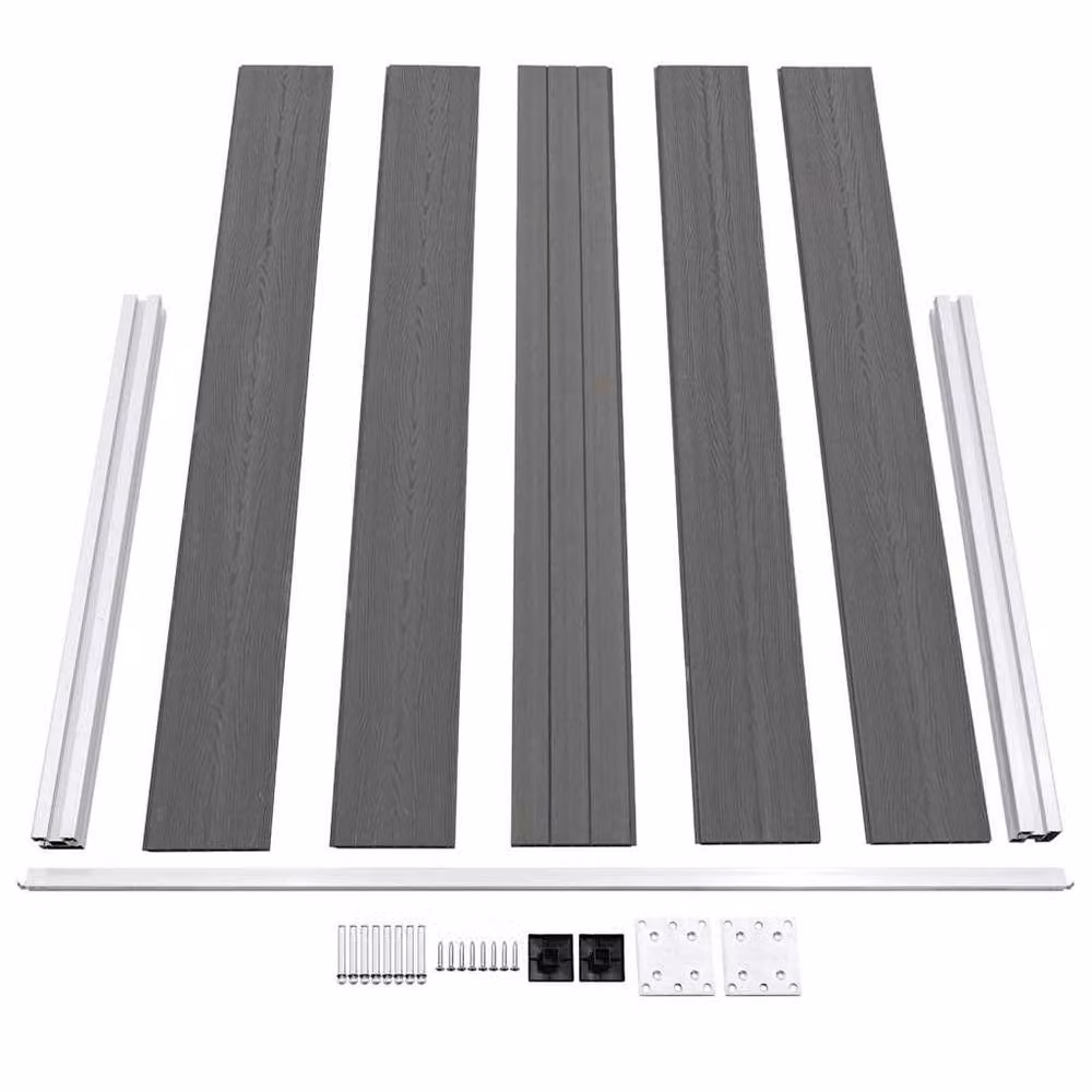 Berkfield Home Durable WPC Garden Fence Board, Grey, H 180 cm x W 105 cm – 5