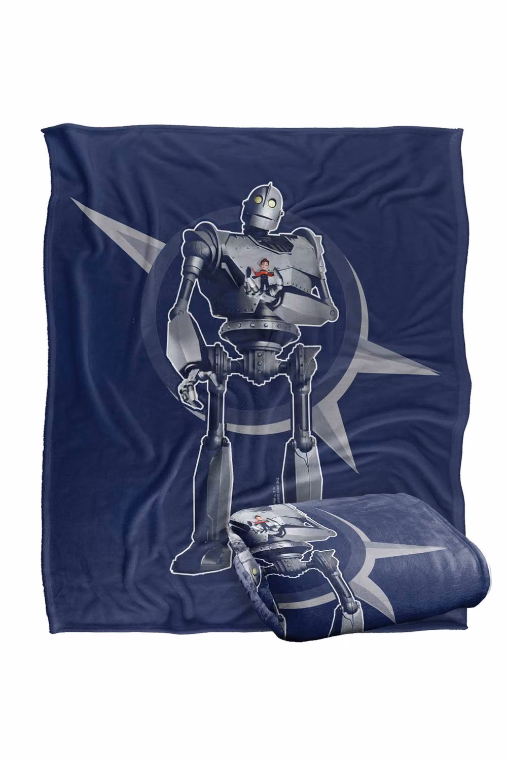 Warner Bros. The Iron Giant A and His Robot Extra Large Super Soft Fluffy Polyester Throw Blanket in Blue and Multicolour – 2