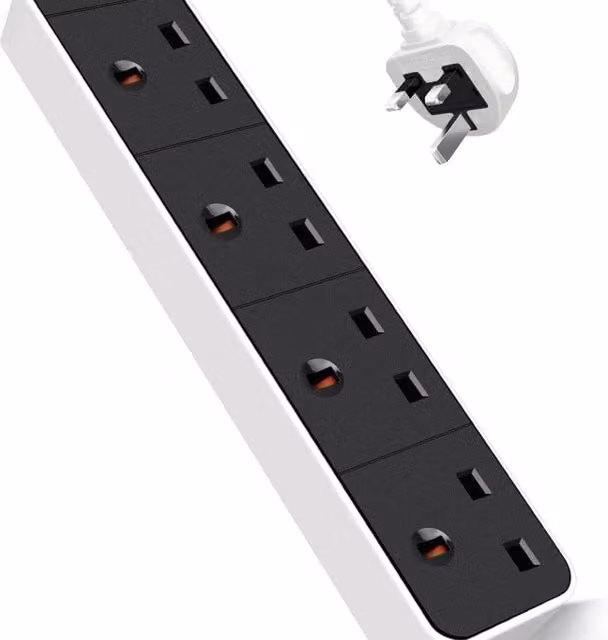 BriStar 4 Way Extension Lead, 3 Metre, Black