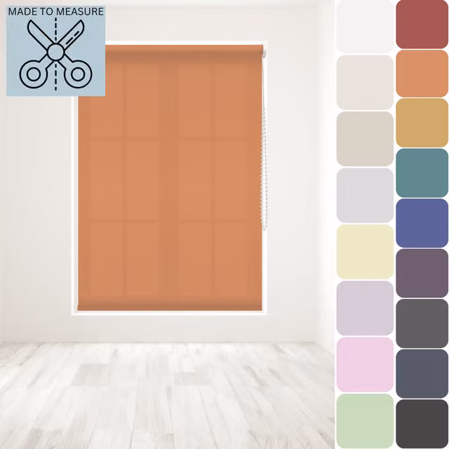 Caecus Made to Measure Straight Edge Roller Blind, Orange, Width: 120 cm