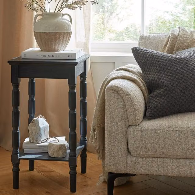 KDMK Contour Collection Modern Square Side Table in Anthracite