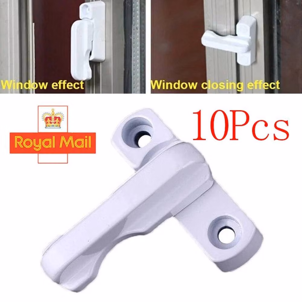NESTLUNE 10 Pack White UPVC Window Safety Locks and Door Sash Jammers – 2