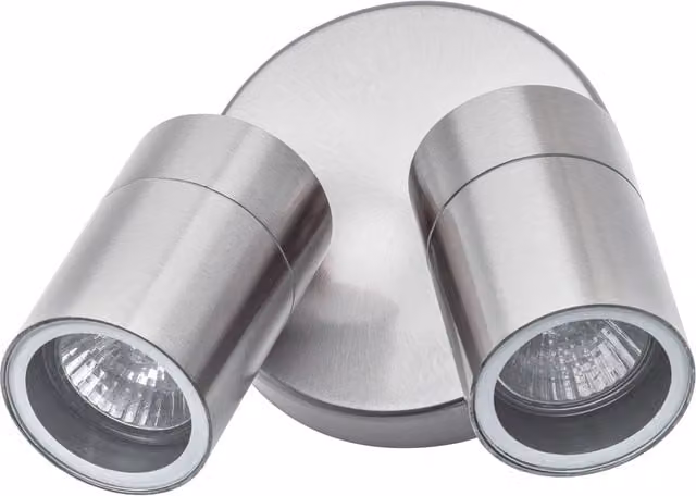 Litecraft Kenn Adjustable Twin Outdoor Wall Light in Stainless Steel