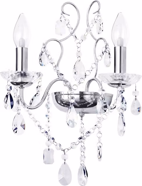 Litecraft Anya LED Crystal Bathroom Wall Light in Chrome and Silver