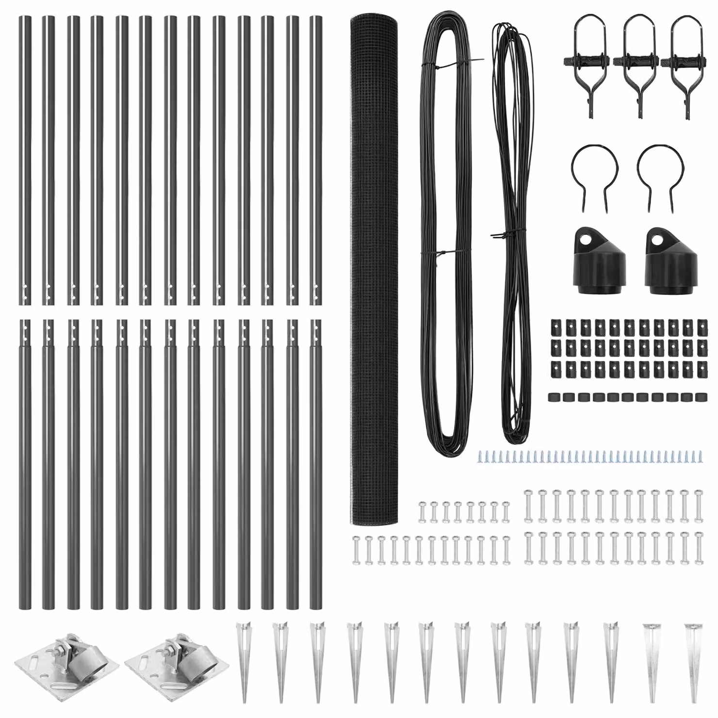 Berkfield Home Grey Welded Wire Fence with 13 Spike Posts, Steel, W: 25 m, H: 1.5 m – 3