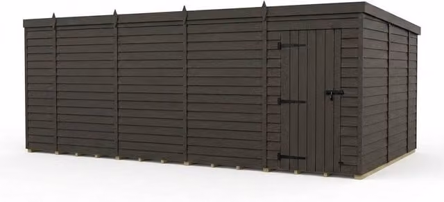 Buttercup Farm Grey Composite Pent Garden Shed with Single Door and No Windows, W: 564 cm, D: 305 cm, H: 210 cm