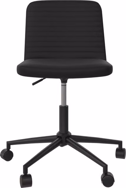 Dorel Home Corey Mid-Century Office Task Chair in Black Fabric with Metal and Wood Accents