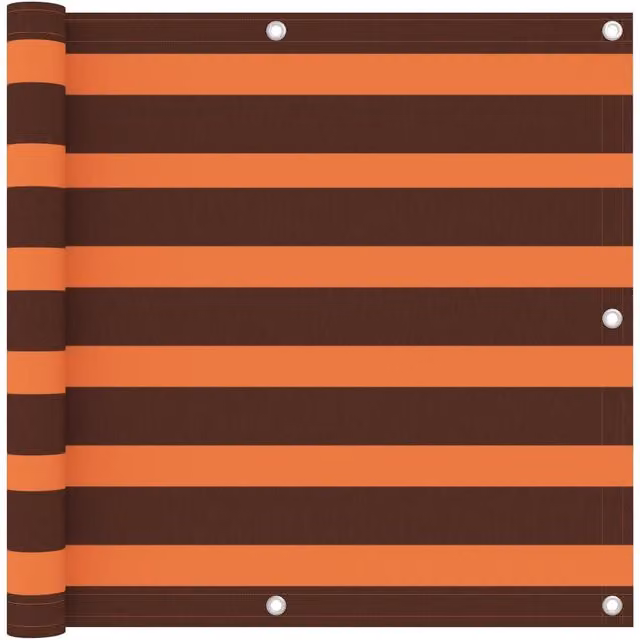 Berkfield Home Balcony Screen in Orange and Brown Oxford Fabric, W: 90 cm, L: 600 cm