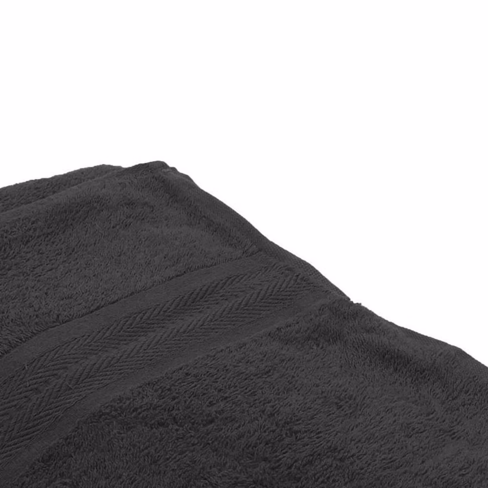 Jassz Black Plain Cotton Terry Beach Bath Sheet Towel, W: 100 cm, L: 180 cm – 2