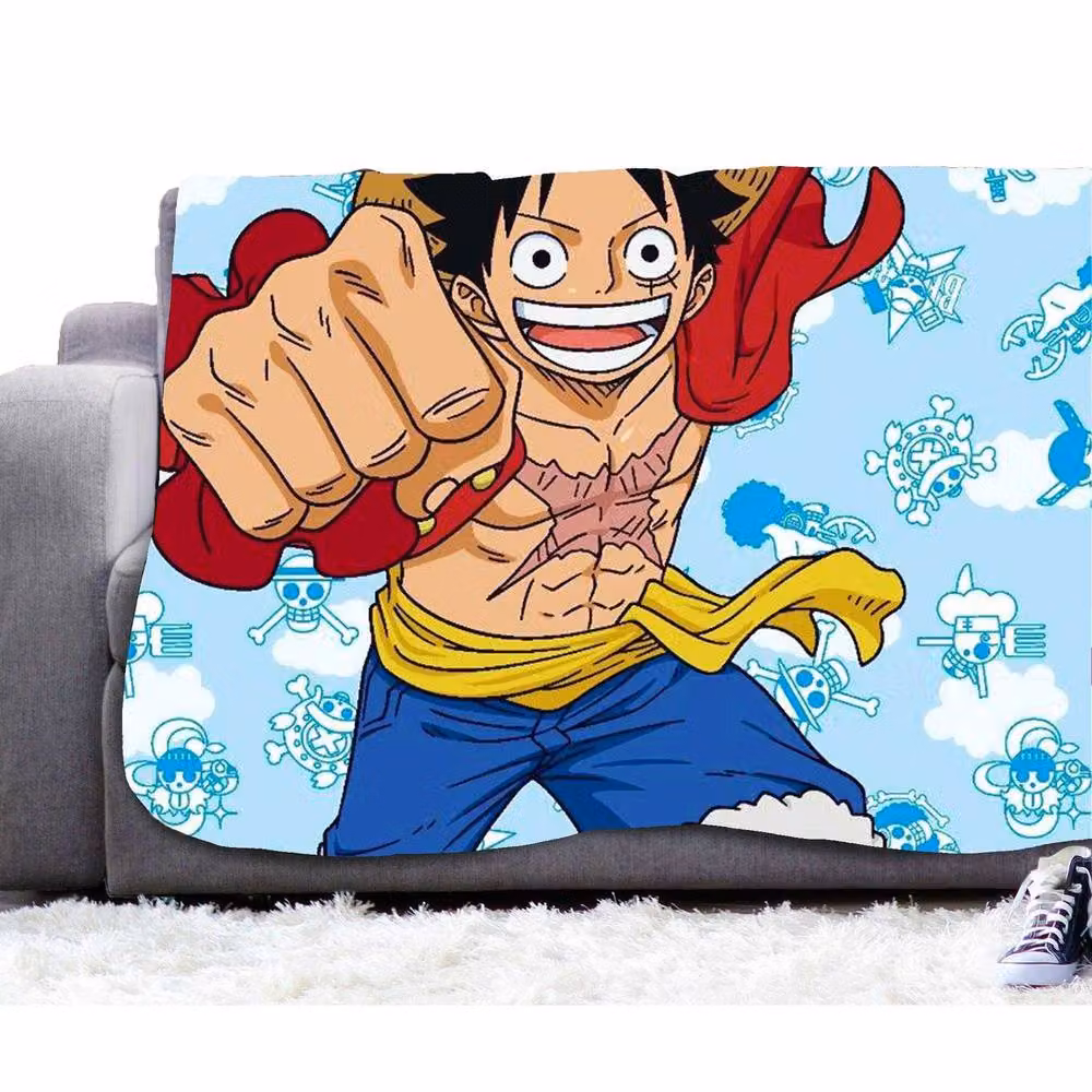 One Piece Monkey D. Luffy Multicolour Fleece Baby Crib Blanket – 3