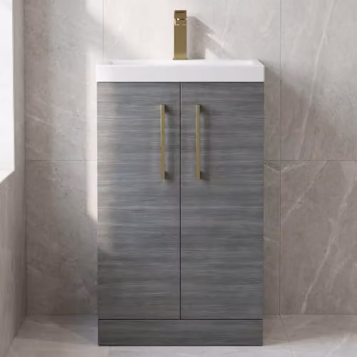 Balterley Floor Standing Bathroom Vanity Unit with Basin, Anthracite Woodgrain, W/D/H: 51.0 x 39.0 x 84.0 cm – 2