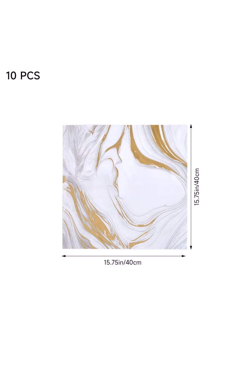 Living and Home 10pcs Self-Adhesive Quicksand Gold Marble PVC Wallpapers, Multicolour, W/D/H: 40 x 40 x 0.16 cm – 2