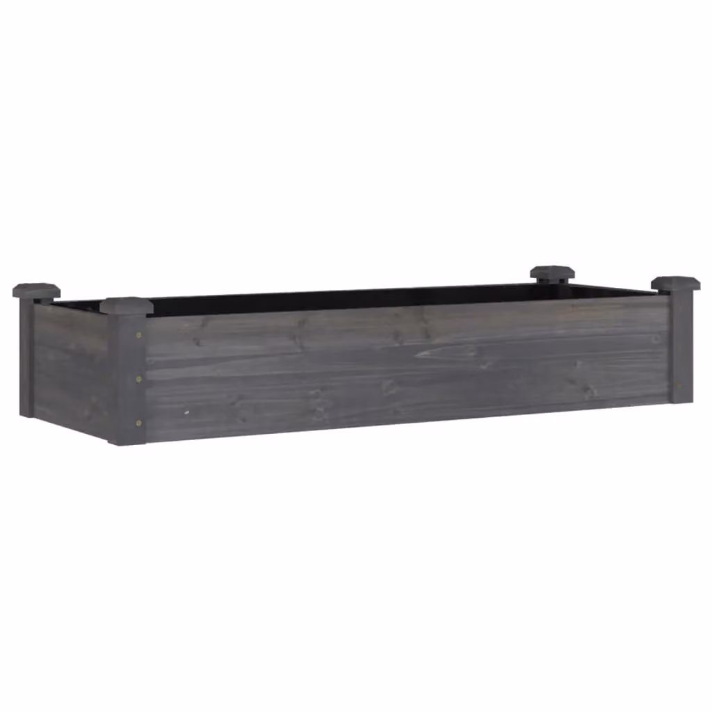 Berkfield Home Garden Raised Bed with Liner in Grey, Made from Solid Wood, W/D/H: 120 x 45 x 25 cm – 2