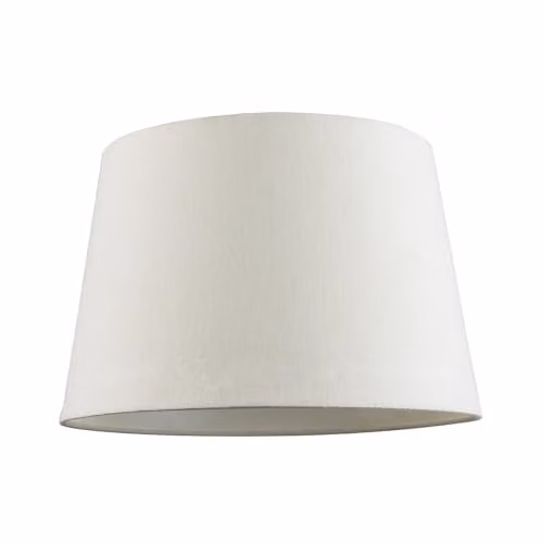 Happy Homewares Modern White Fabric Cylinder Drum Lampshade with Metal Reducer Ring W/D/H: 30 x 30 x 20 cm – 1