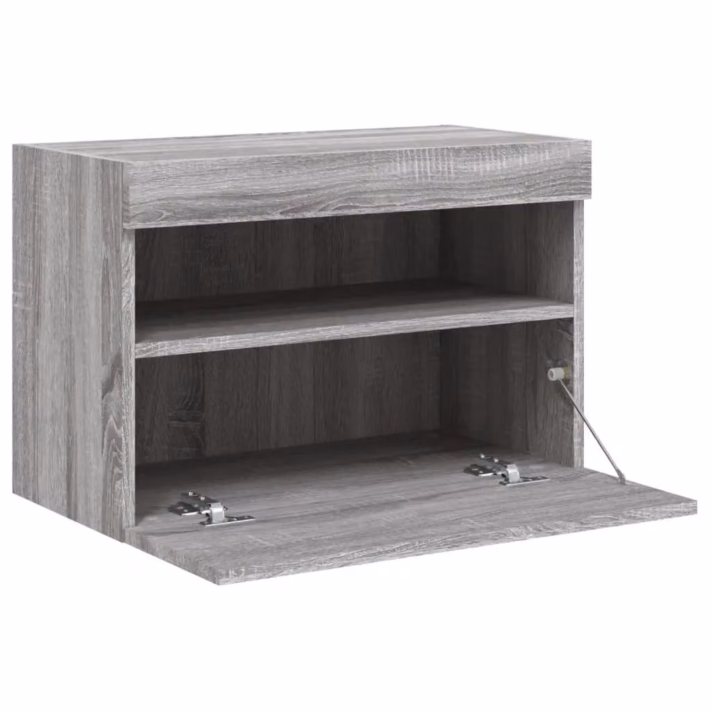 Berkfield Home Modern Wall Mounted TV Cabinet with Integrated LED Lights in Grey Sonoma, W: 60 cm, D: 40 cm, H: 40 cm – 5