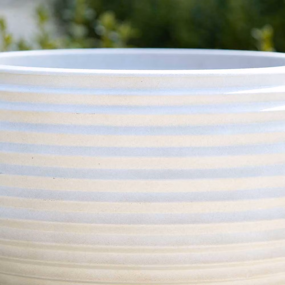 Primrose Round Planter Pot in White and Beige, Diameter: 54 cm – 3