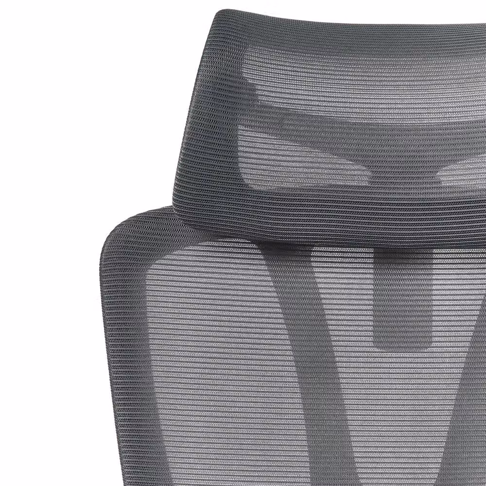 Wyld and Coco Ergonomic Grey Fabric Mesh Office Chair with Adjustable Headrest, Armrests and Seat Depth – 4