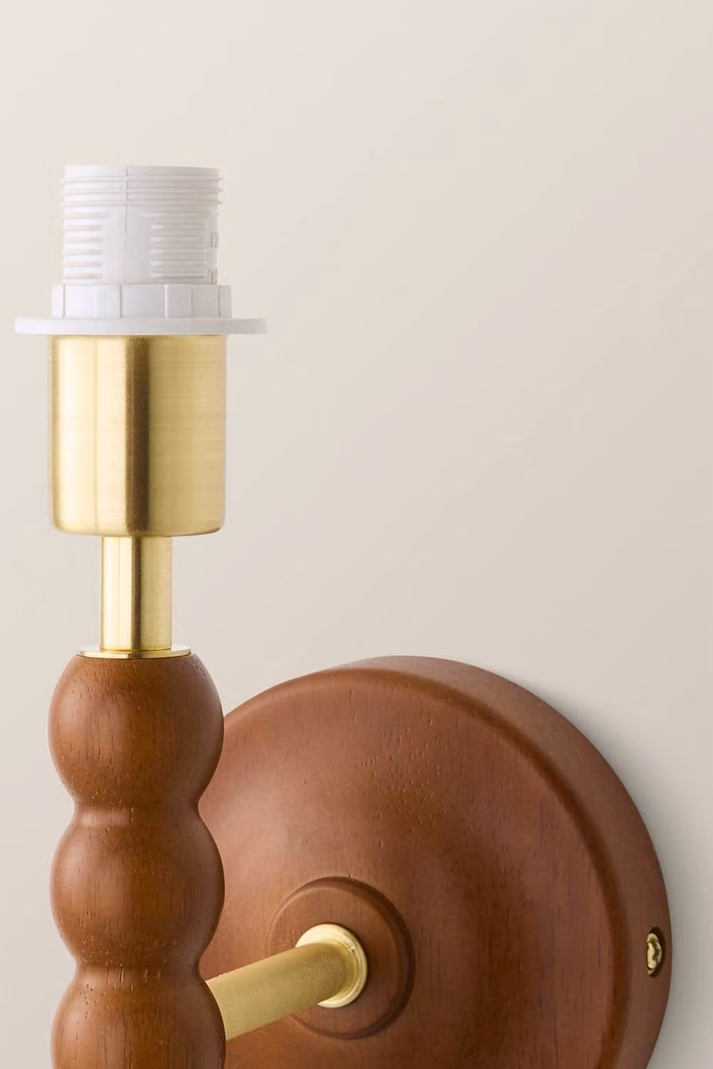 ValueLights Bobbins Mid-Century Wooden Bobble Table Lamp Base in Brown Walnut – 3