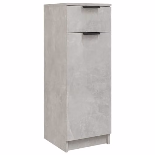 vidaXL Modern Freestanding Bathroom Cabinet in Grey MDF with Internal Shelves and Drawers, W/D/H: 32 x 34 x 90 cm