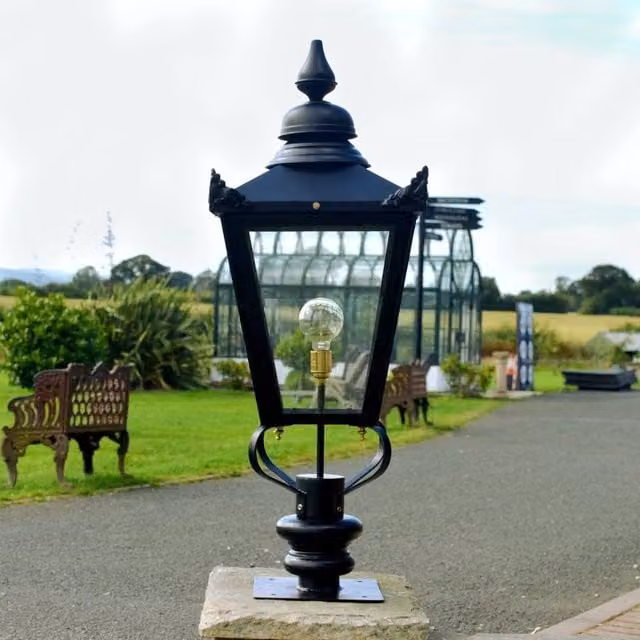 EONLION Black and Gold Victorian Metal Outdoor Wall and Post Lantern Lighting – 1