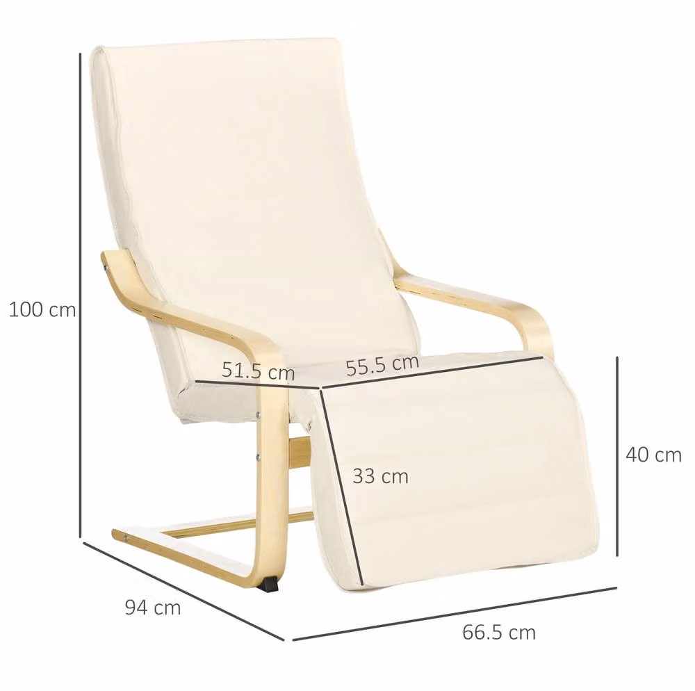 STILVORA Modern Fabric Accent Recliner Chair with Adjustable Leg Rest and Armrests in Beige – 2