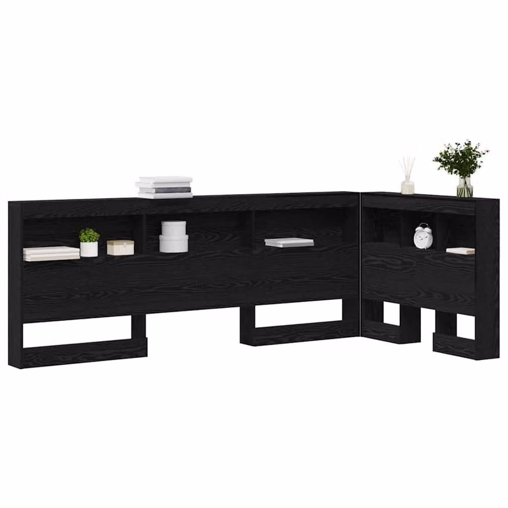 Berkfield Home Minimalist Black Headboard with Integrated Storage Shelf – 3