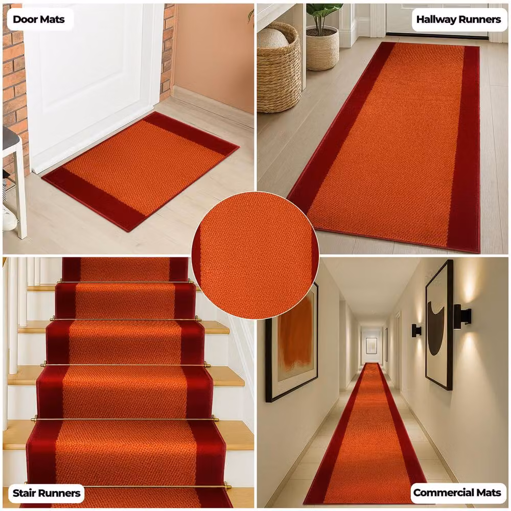 Bravich LTD Bordered Traditional Hallway Runner Rug in Orange, W/D/H: 60 x 540 x 1 cm – 7