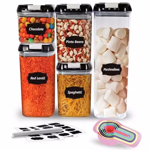 MantraRaj Airtight Plastic Food Storage Container Set of 5 in Transparent – 1