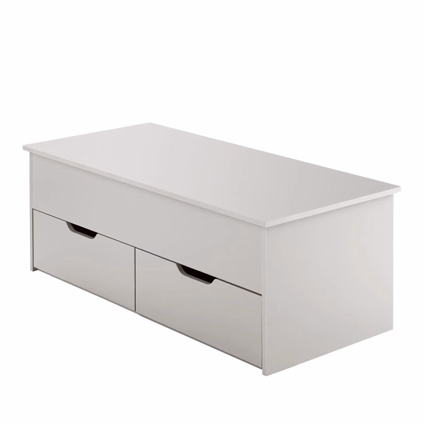 Home Source Wooden Coffee Table with Lift Up Top and 2 Large Storage Drawers in White – 4