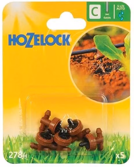 Hozelock 2784 In Line Pressure Dripper 4mm, Pack of 5 – 1