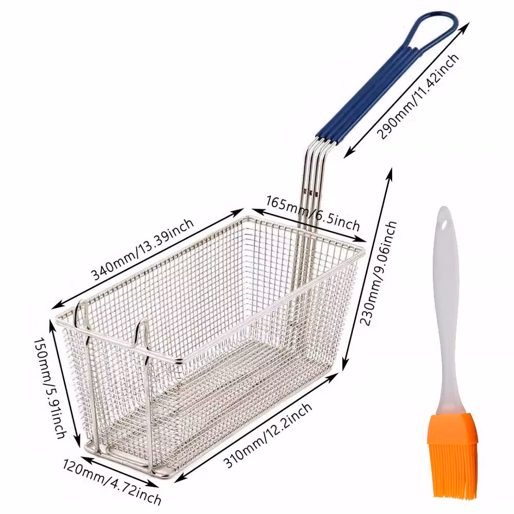 Kelvenix 2 Commercial Deep Fat Fryer Basket in Silver, W/D/H: 34.0 x 16.5 x 15.0 cm – 2
