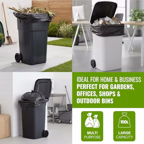 Ecobag Black Heavy-Duty Refuse Sacks, 100 l, 50 Pack – 8
