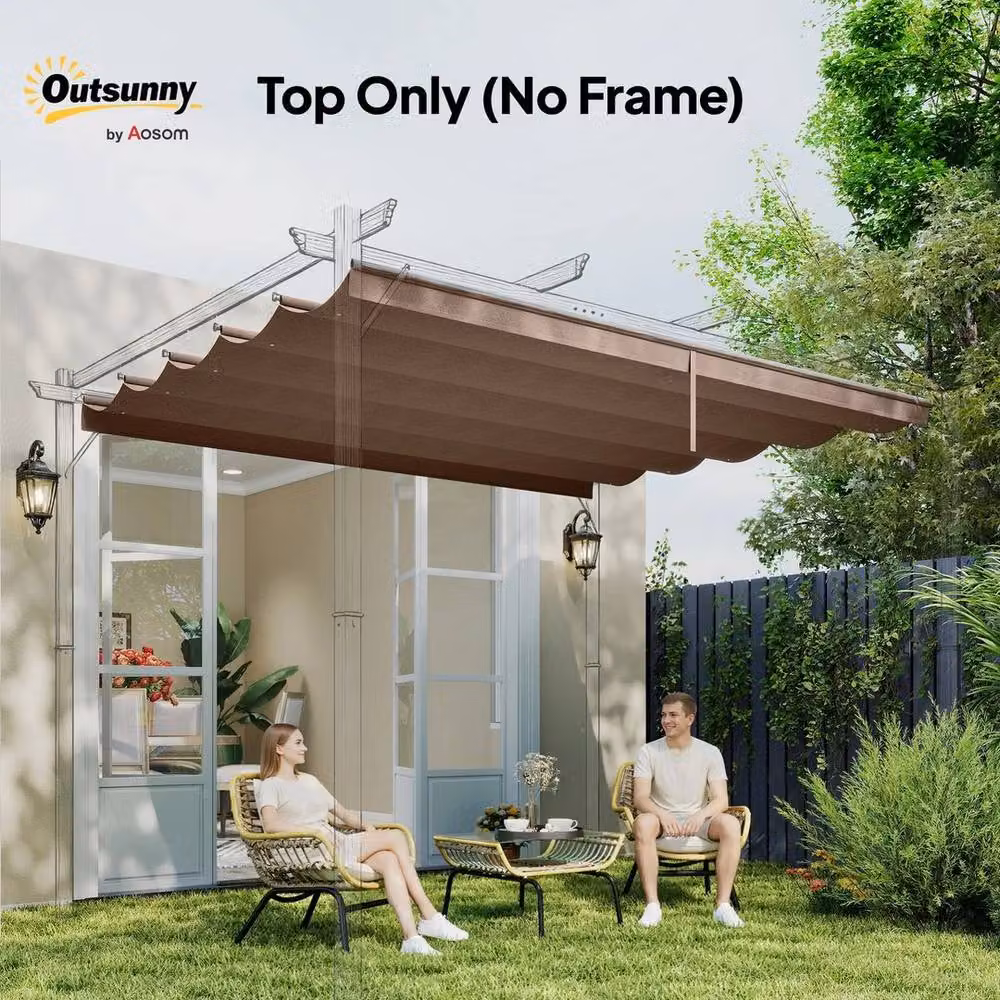 EONLION Brown Polyester Pergola Cover Replacement – 4