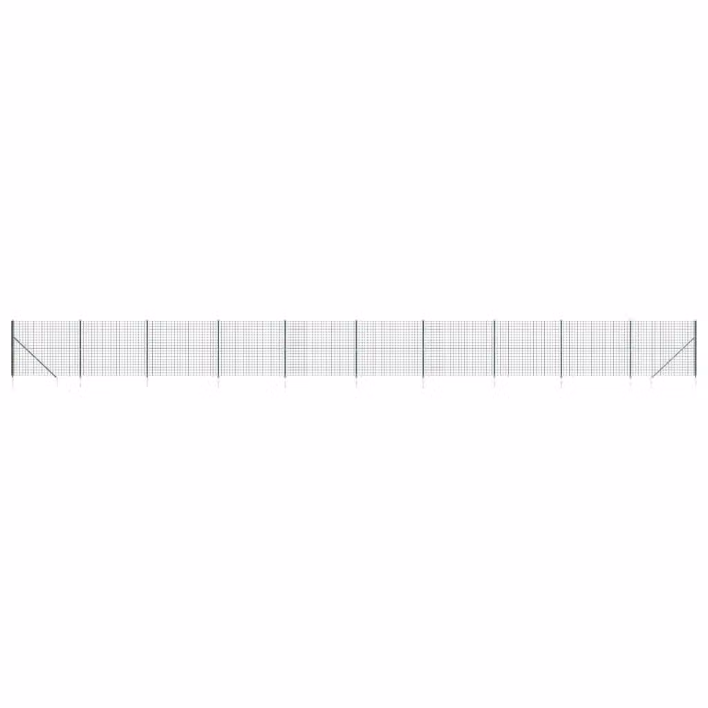 Berkfield Home Green PVC Coated Steel Wire Mesh Fence with Spike Anchors, H: 220 cm x W: 25 m – 2