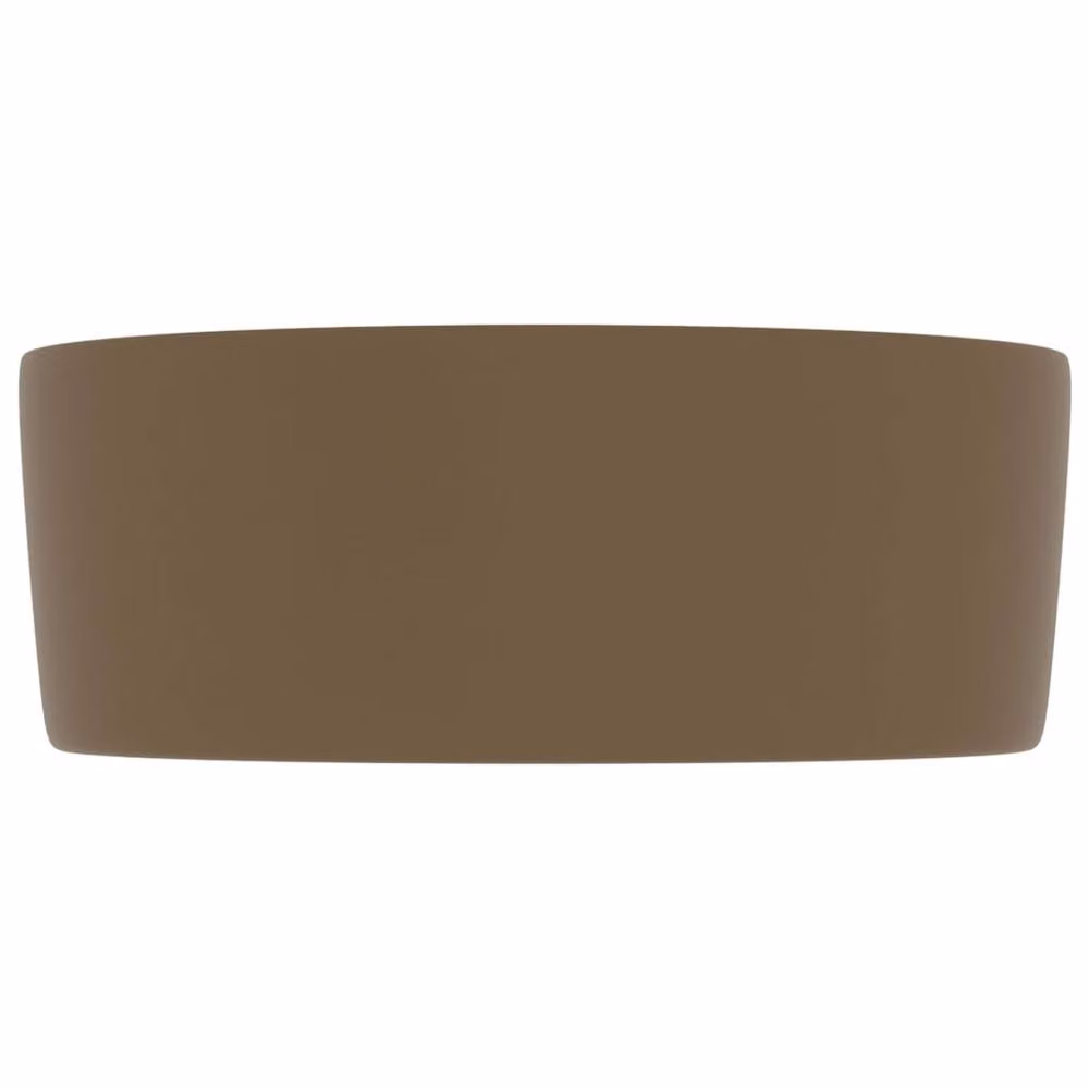 Berkfield Home Round Ceramic Luxury Wash Basin in Taupe, W: 40 cm, D: 15 cm – 3