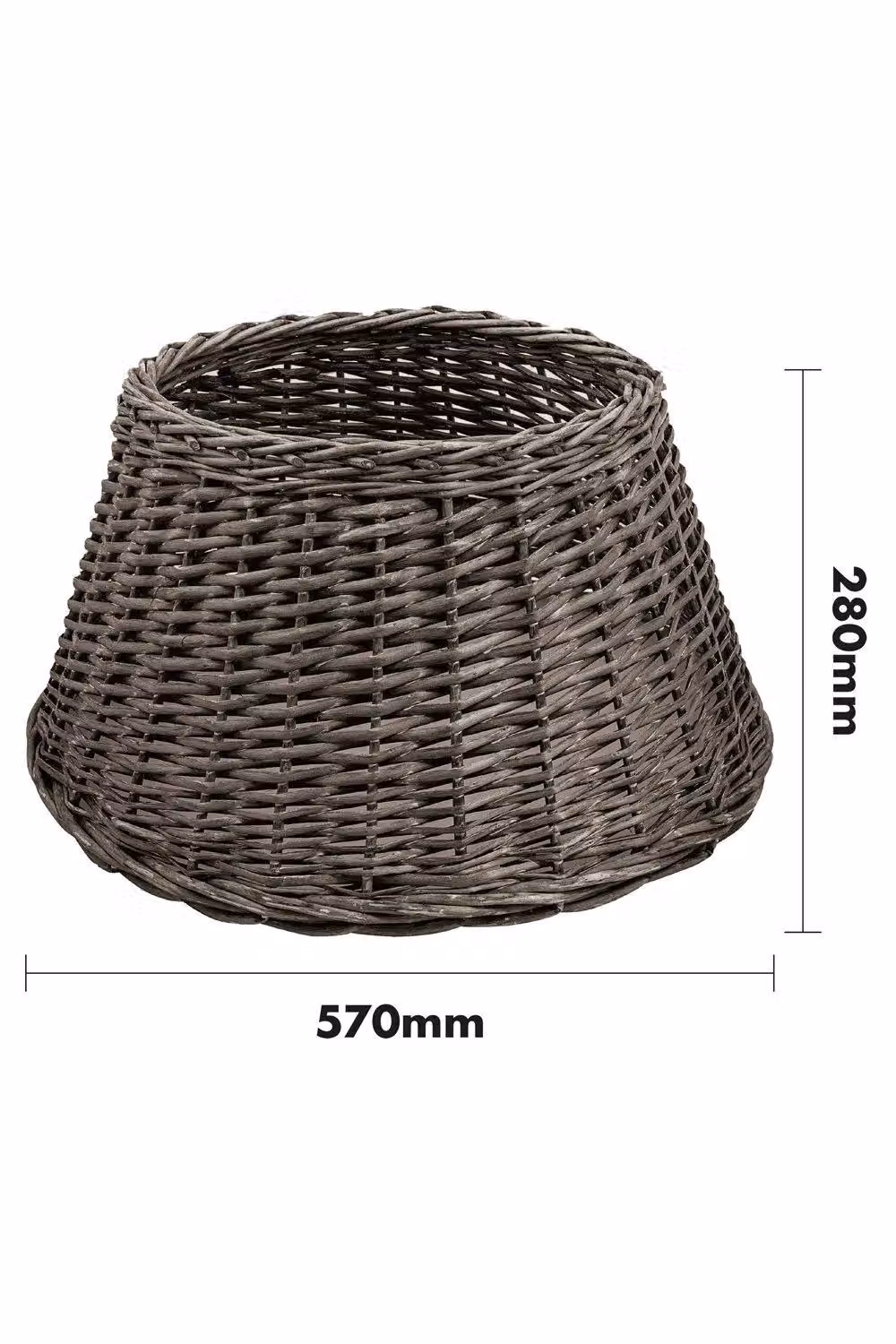 St. Helens Home and Garden Hand Woven Rattan Christmas Tree Skirt Basket in White Wash, W/D/H: 28.0 x 57.0 x 57.0 cm – 7