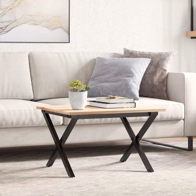 Berkfield Home X-Frame Coffee Table Legs in Black Cast Iron, W/D/H: 60 x 40 x 38 cm – 1