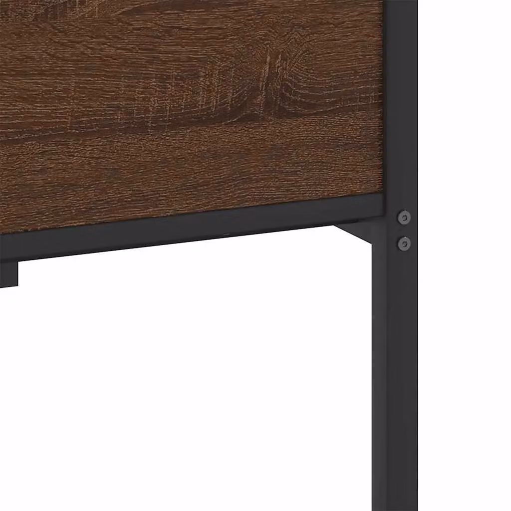 Berkfield Home Brown Oak Bed Frame in Engineered Wood W: 107 cm, L: 203 cm – 6