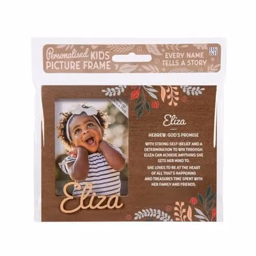 History & Heraldry Eliza Pre-personalised Child's Picture Frame, Brown, W/H: 11 x 8.5 cm