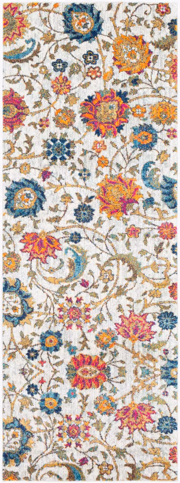 Livabliss Harput Vintage Boho Living Room Rug in Beige, Blue, Orange and Yellow, W: 200 cm, D: 275 cm – 2
