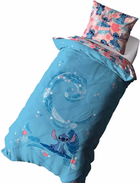 Lilo & Stitch Reversible Blue Floral Duvet Cover and Pillowcase Set