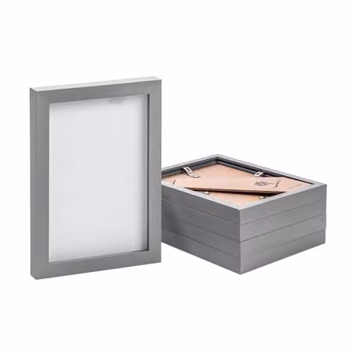 Nicola Spring Grey Modern A5 Photo Frames, Pack of 5, Rectangular Single Frames with Glass for Wall Mounting – 1
