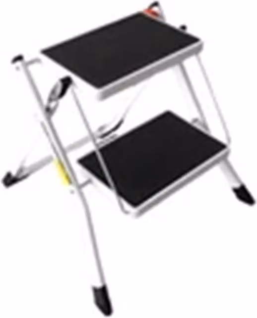Nordara White Heavy Duty Compact Double Folding Step Ladder with Non-Slip Rubber Feet, W/D/H: 100 x 40 x 40 cm