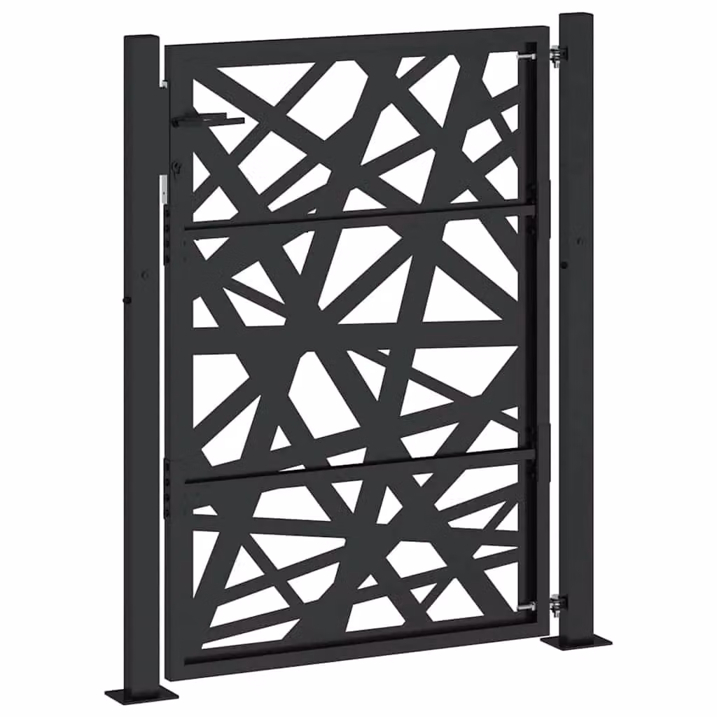Berkfield Steel Garden Gate in Black, W: 105 cm, H: 130 cm – 4