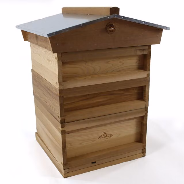 Actiasbee National Beehive Cedar Gabled Roof Starter Kit in Brown