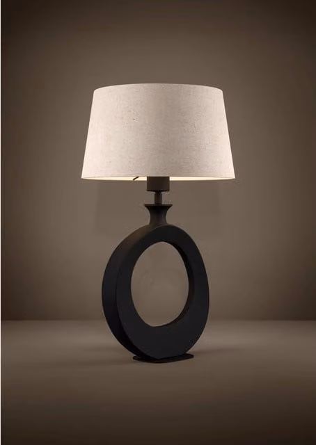 Eglo Diezma Modern Table Lamp in Black and Beige