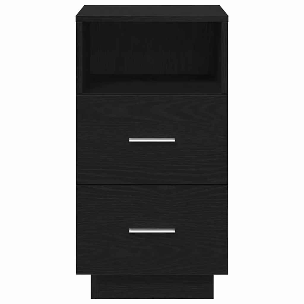 Berkfield Home Set of 2 Black Bedside Cabinets with 2 Drawers, W/D/H: 36 x 36 x 68 cm – 3