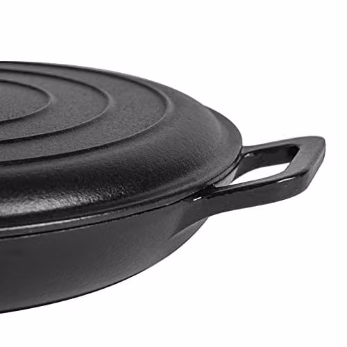 Argon Tableware Enamelled Cast Iron Shallow Casserole Dish with Self-Basting Lid, 2.3 l, Black – 4