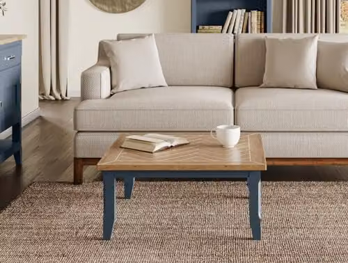Baumhaus Signature Blue Square Open Coffee Table in Blue Wood, W/D/H: 55 x 55 x 45 cm – 2