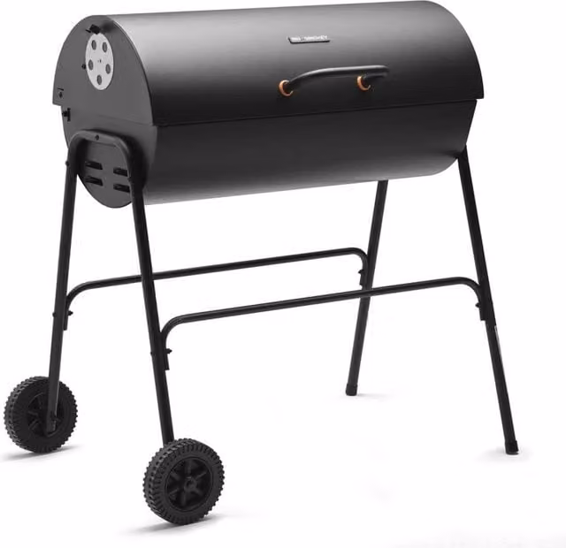 Vytronix Big Smokey Charcoal BBQ Portable Barbecue Smoker with Warming Rack in Black